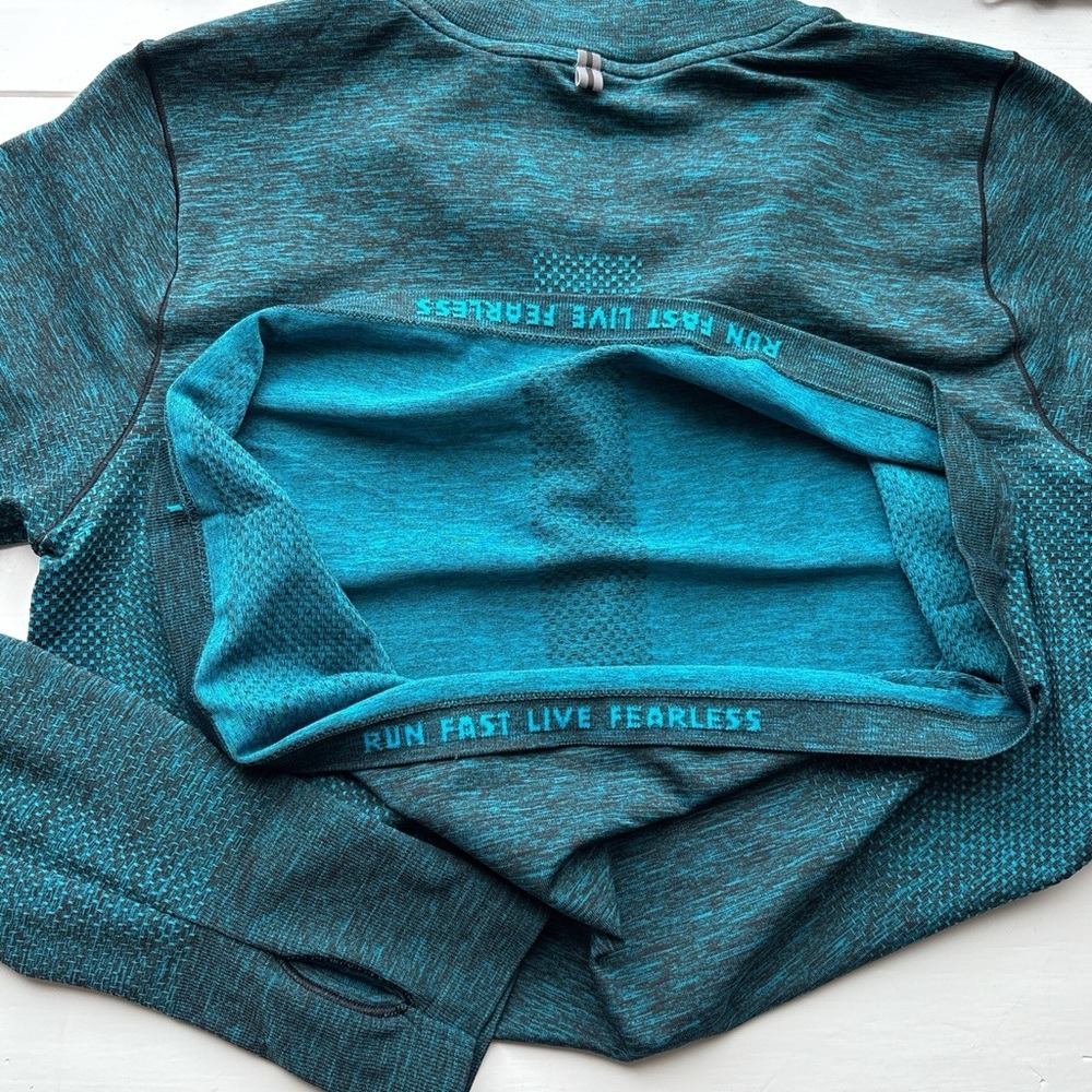 Women's Nike Long Sleeve Element Dri Fit Quarter Zip Thumbholes Teal Shirt M - Picture 6 of 6